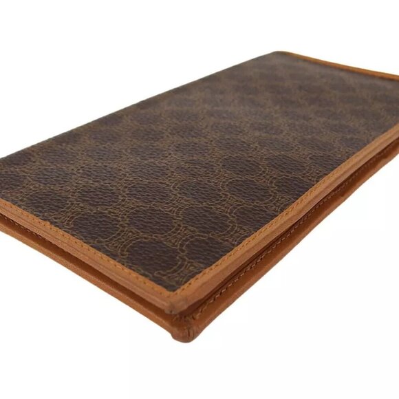 CELINE length wallet macadam beige PVC ?~ leather Authentic Used - Picture 4 of 9